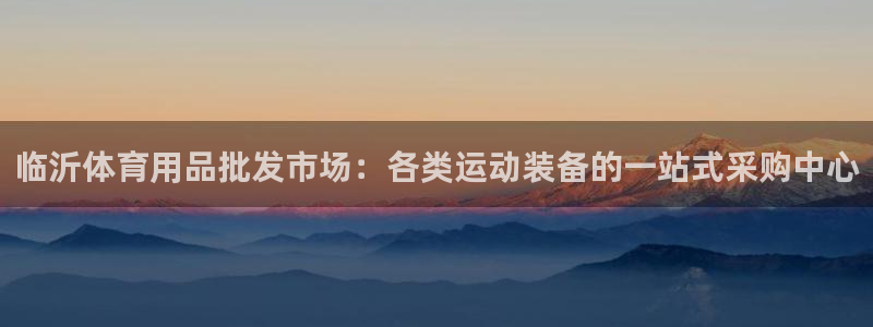 欧陆娱乐注册平台：临沂体育用品批发市场：各类运动装备